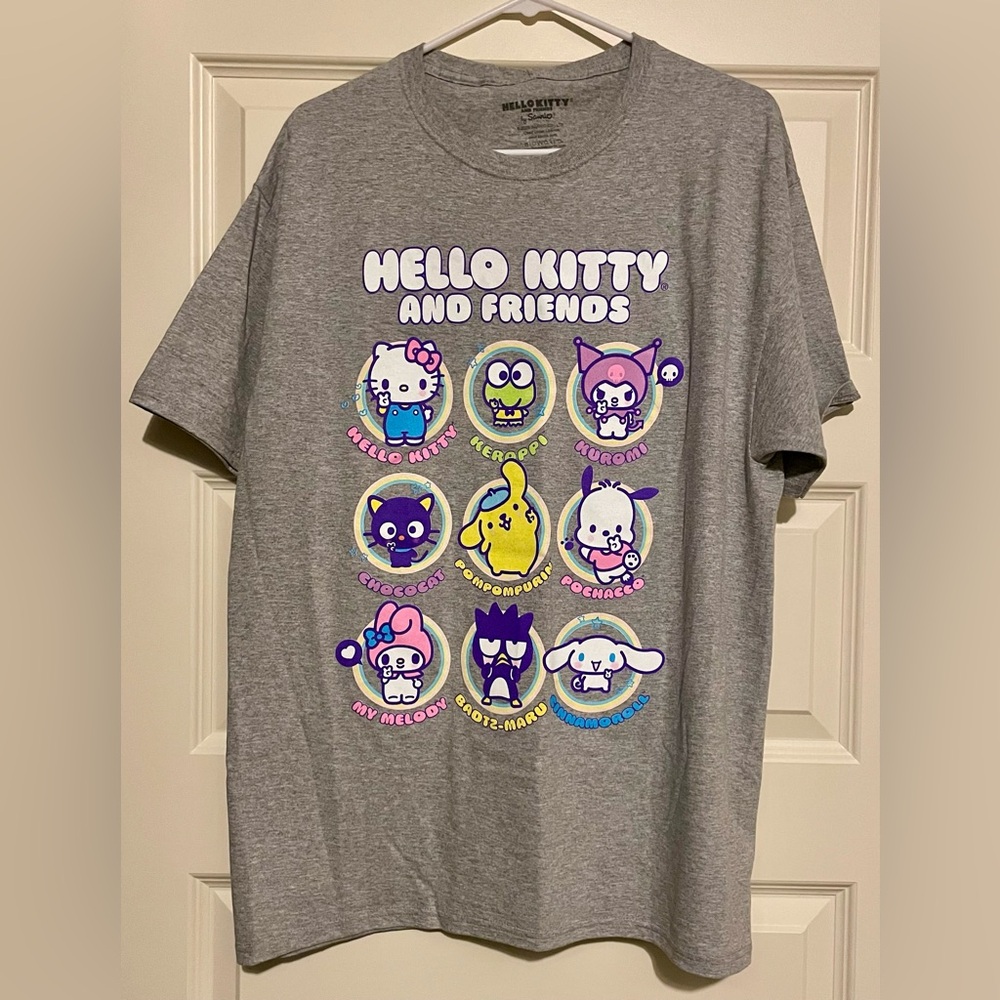 Bioworld Sanrio Hello Kitty and Friends Short Sleeve Kuromi Keroppi Cinnamoroll